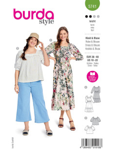 Molde de vestido e blusa - Burda 5741