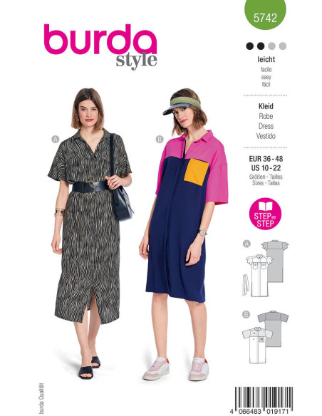 Molde de vestido - Burda 5742