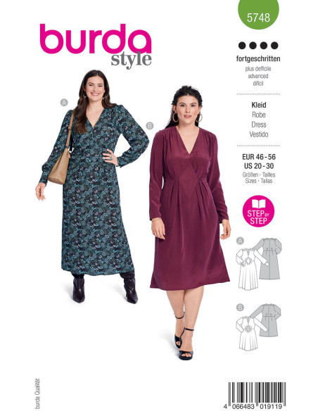 Molde de vestido - Burda 5748