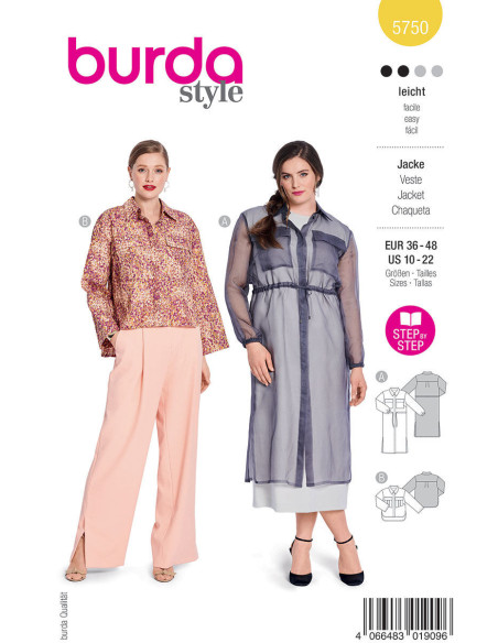 Molde de casaco - Burda 5750