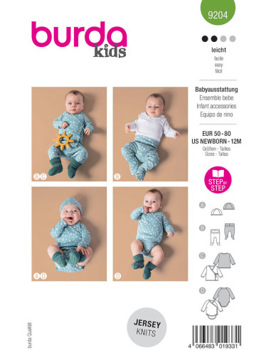 Molde de conjunto para bebê - Burda 9204