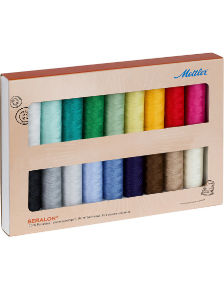 Conjunto de 18 linhas de costura de poliéster 200m Mettler ®