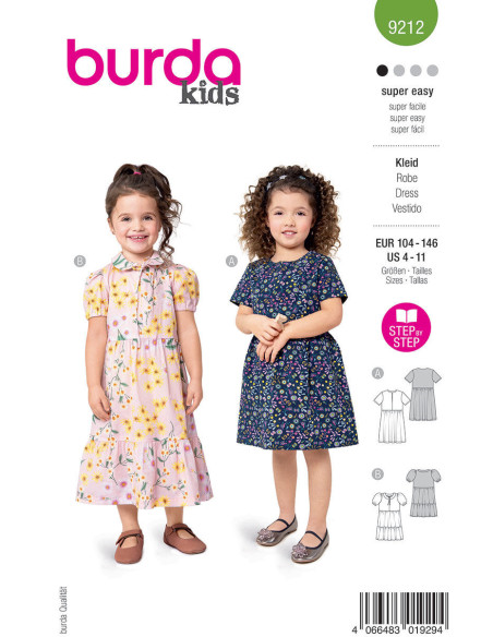 Molde de vestido - Burda 9212