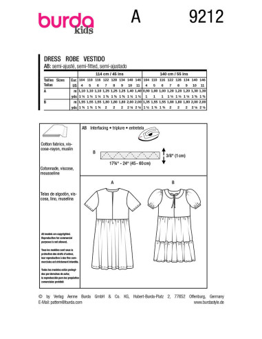 Molde de vestido - Burda 9212
