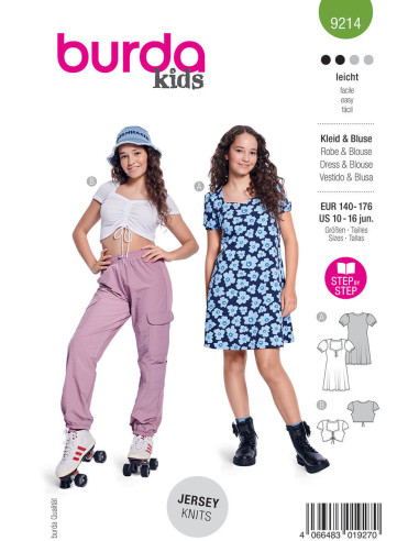 Molde de vestido e top - Burda 9214