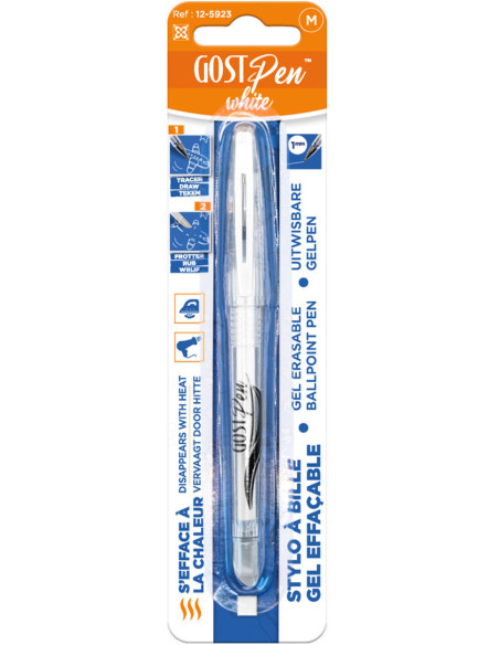 Caneta para tecido apagável a ferro tinta branca premium