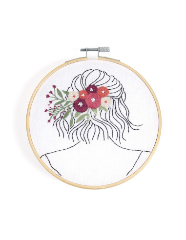 Kit de bordado - Penteado floral