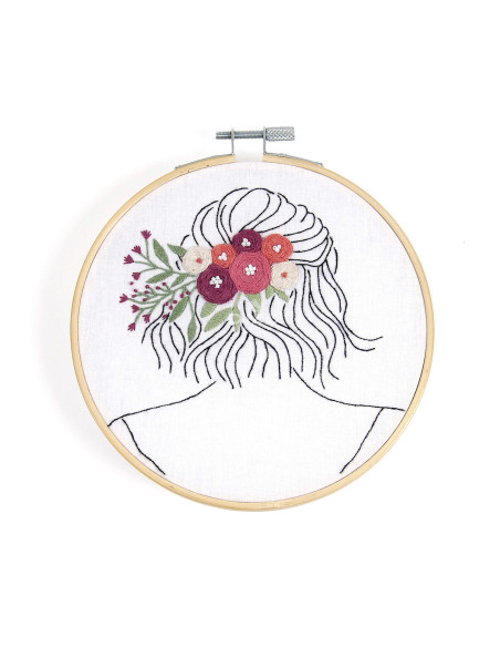Kit de bordado - Penteado floral