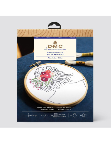 Kit de bordado - Penteado floral