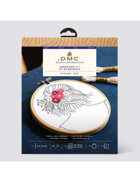 Kit de bordado - Penteado floral