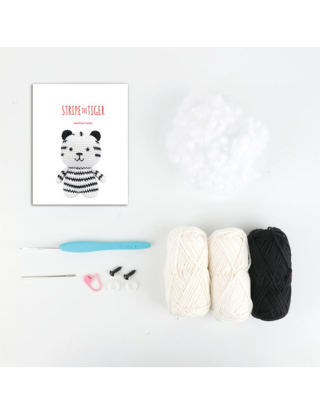 Kit amigurumi - Stripe o tigre branco