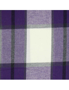 Tecido de flanela xadrez escocês - Roxo e cru 2