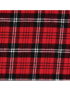 Tecido de flanela xadrez escocês - Vermelho, preto e branco 2