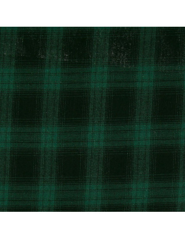 Tecido flanela xadrez escocês - Verde e preto