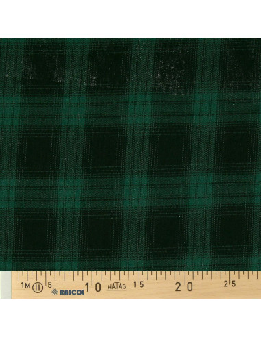 Tecido flanela xadrez escocês - Verde e preto