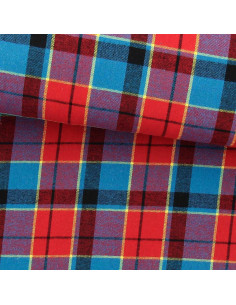 Tecido flanela xadrez escocês - Vermelho, azul e amarelo