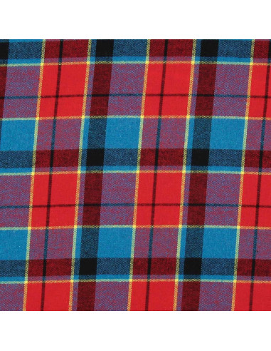 Tecido flanela xadrez escocês - Vermelho, azul e amarelo