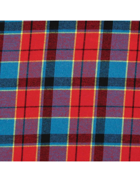 Tecido flanela xadrez escocês - Vermelho, azul e amarelo