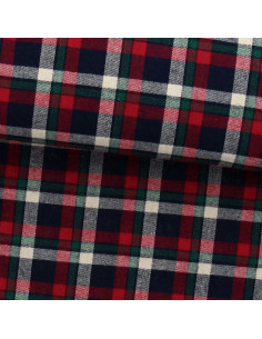 Tecido de flanela xadrez escocês - Vermelho, azul e verde