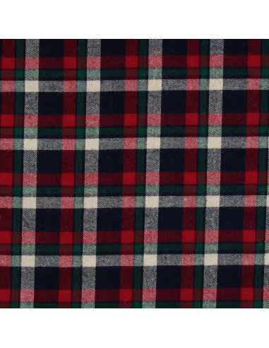 Tecido de flanela xadrez escocês - Vermelho, azul e verde