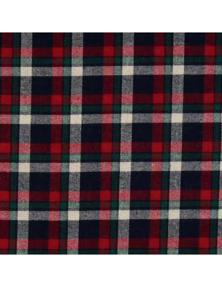 Tecido de flanela xadrez escocês - Vermelho, azul e verde
