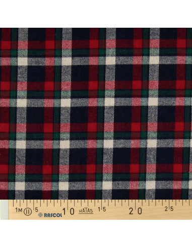 Tecido de flanela xadrez escocês - Vermelho, azul e verde