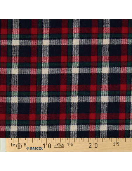 Tecido de flanela xadrez escocês - Vermelho, azul e verde