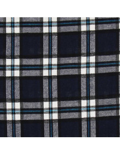 Tecido de flanela xadrez escocês - Azul marinho e preto 2