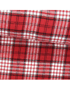 Tecido de flanela xadrez escocês - Vermelho e branco