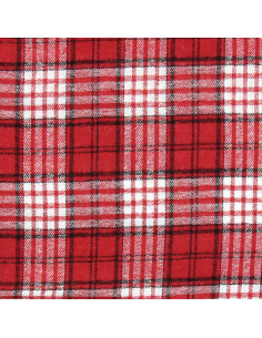 Tecido de flanela xadrez escocês - Vermelho e branco 2