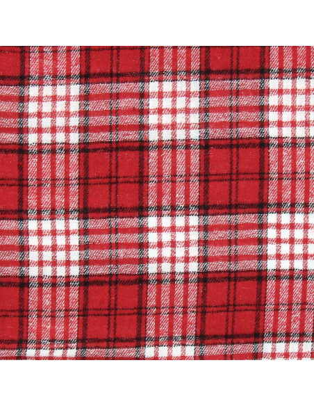 Tecido de flanela xadrez escocês - Vermelho e branco