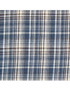 Tecido flanela xadrez escocês - Azul, branco e preto 2