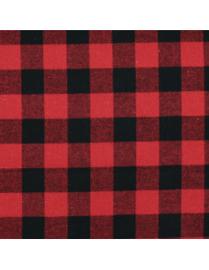 Tecido flanela xadrez escocês - Vermelho e preto 2