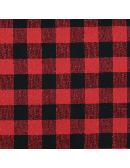 Tecido flanela xadrez escocês - Vermelho e preto