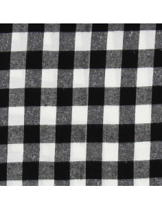 Tecido flanela xadrez escocês - Preto e branco 2