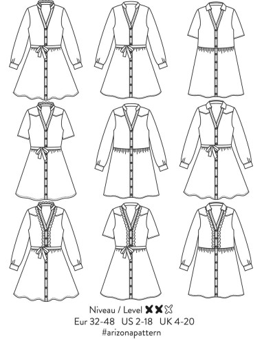 Molde de vestido Arizona - Atelier Scämmit