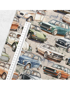Tecido de algodão premium - Carros de coleção 2