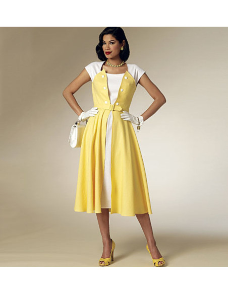 Molde de vestido e cinto - Butterick 6211