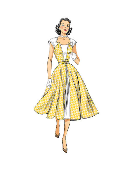Molde de vestido e cinto - Butterick 6211