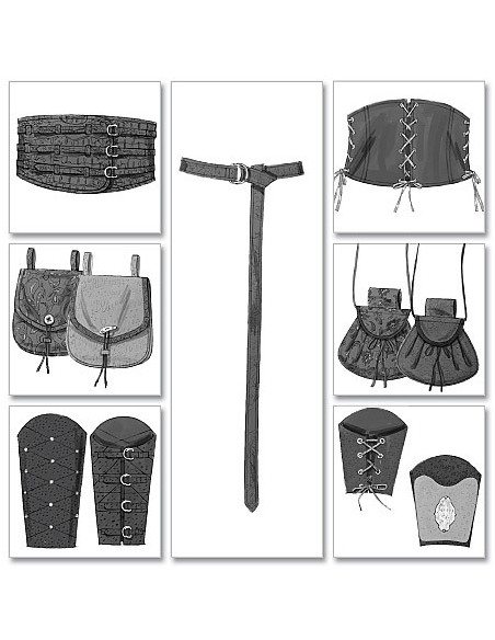 Padrão de acessórios históricos - Butterick 5371
