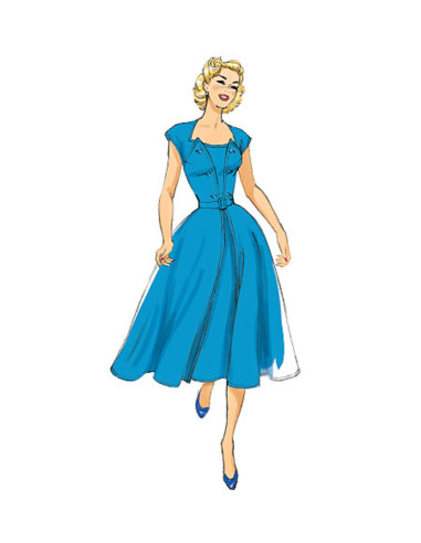 Molde de vestido e cinto - Butterick 6211