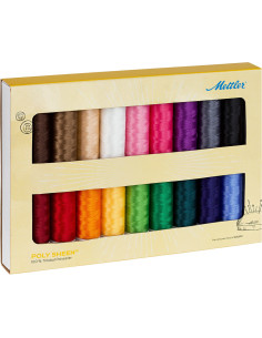 Conjunto de 18 linhas de bordar Mettler Polysheen 200m