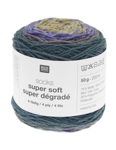 Lã para meias Socks Super Soft Dégradé Rico Design