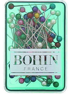 Caixa de 70 alfinetes extra-finos com cabeça de pérola Bohin