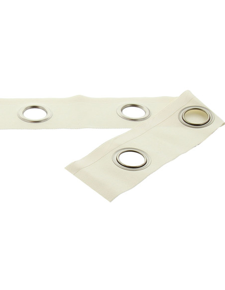 Faixa com ilhós prateados foscos - Branco sujo