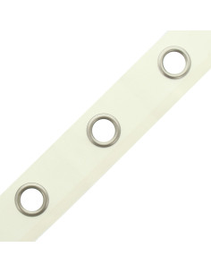 Faixa com ilhós prateados foscos - Branco sujo 2