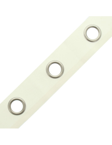 Faixa com ilhós prateados foscos - Branco sujo