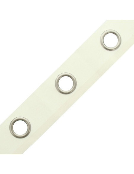 Faixa com ilhós prateados foscos - Branco sujo