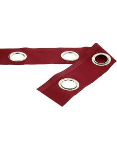 Faixa com ilhós prateados foscos - Vermelho cardeal
