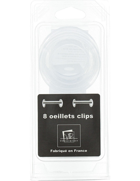 Conjunto de 8 ilhós para cortinas Ø44 mm - Transparentes - Transparente